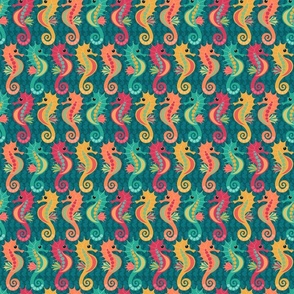 Sea of Seahorses  - Teal - Small