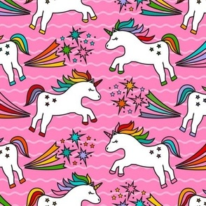 Medium Scale Rainbow Unicorn Farts in Pink