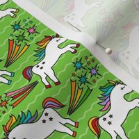 Small Scale Rainbow Unicorn Farts in Lime Green