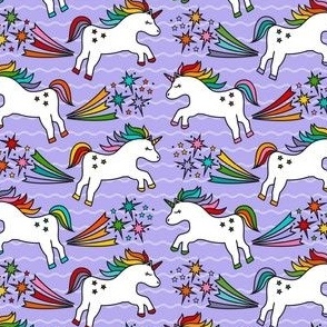 Small Scale Rainbow Unicorn Farts in Lavender Purple
