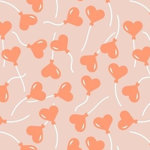 Minimalist retro valentine balloons - heart shaped party balloon love and wedding design mint pink