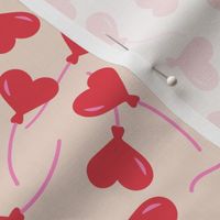Minimalist retro valentine balloons - heart shaped party balloon love and wedding design burgundy pink