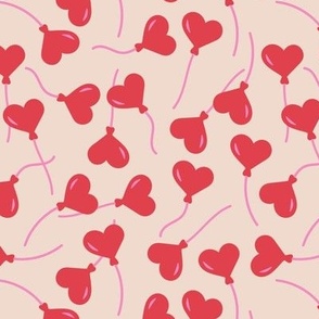 Minimalist retro valentine balloons - heart shaped party balloon love and wedding design burgundy pink