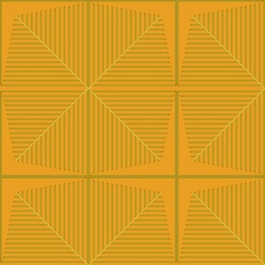 (XXL) Orange Vintage Art Deco Leaf Star Wallpaper Tile