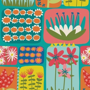 Evelyn’s Patchwork Garden - Turquoise