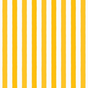 Small Modern Minimalist Two Tone White and Bright Yellow Deckchair Vertical Coastal Stripes