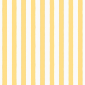 Small Modern Minimalist Two Tone White and Cream Yellow Deckchair Vertical Coastal Stripes
