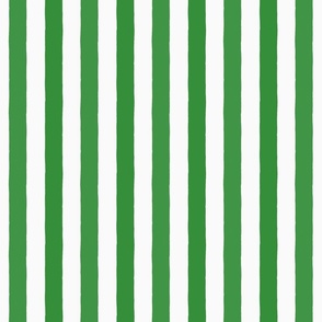 Small Modern Minimalist Two Tone White and Forest Green Deckchair Vertical Coastal Stripes