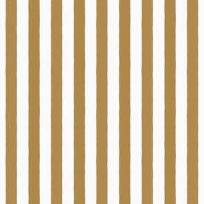 Small Modern Minimalist Two Tone White and Golden Brown Deckchair Vertical Coastal Stripes