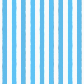 Small Modern Minimalist Two Tone White and Turquoise Blue Deckchair Vertical Coastal Stripes