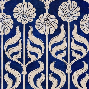Art Nouveau Cream Floral Pattern - medium scale pattern