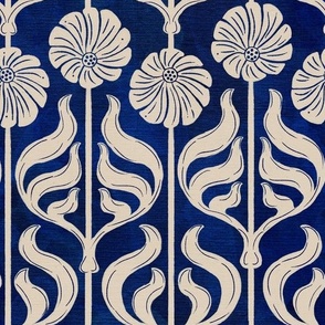 Art Nouveau Cream Floral Pattern - small scale pattern