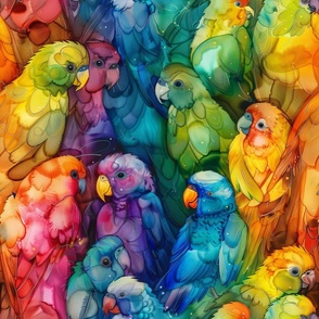 Painted Rainbow Parrots