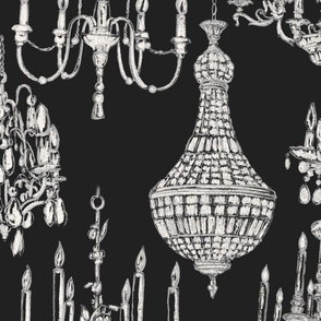 Antique crystal and gold chandeliers deep brown background -large