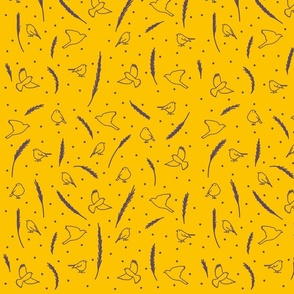 Birds And Wheat (yellow)