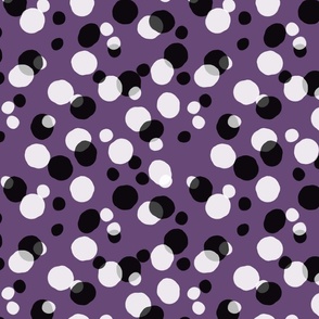 Neon Violet Black White Irregular Dots