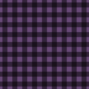 Neon Violet and Black Gingham Buffalo Plaid