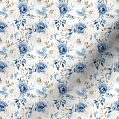 Blue and White Floral_Extra Small