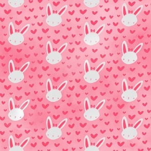 Smaller Sweet Bunnies and Hearts Little Pink Princess Nursery in Pink