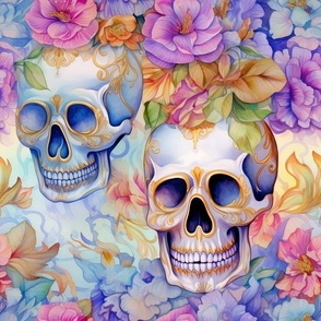 Watercolor Skulls
