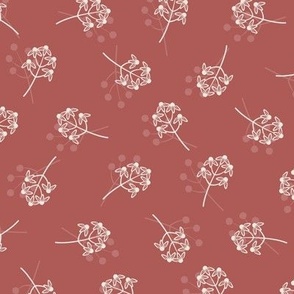 Berry Blossom Toss: Dusty Red Floral Toss, Earth Red Botanical