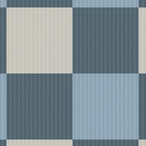 Classic Tattersall Check in Coastal Cottage Blue and Beige