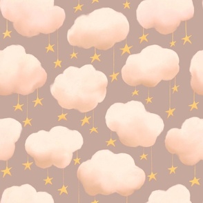 Clouds and stars grey