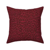 Modern leopard print in dark red. Large scale