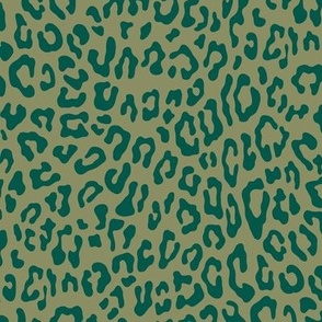 Modern leopard print in greens. Large scale