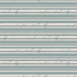 Floral geometric boho stripes - Meduim scale - Dusty blue 