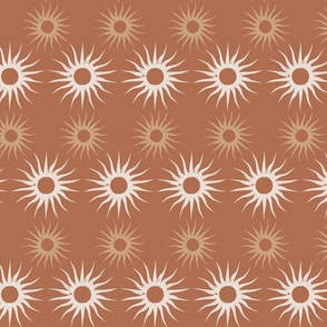 Floral geometric boho sun- Meduim scale - Dark brown - powder brown