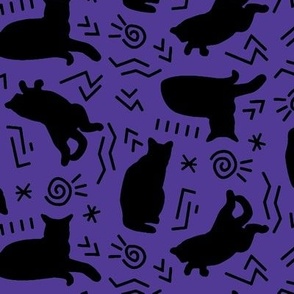 Black Cats on Purple