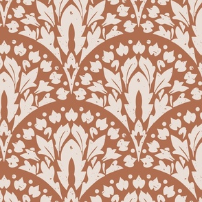 Floral geometric boho arch - Meduim scale - Dark brown - powder brown