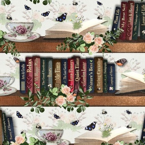 Afternoon Tea Boho Reading Library, Off White Relaxing Garden Plant Theme, Chalk Woven Texture Background, Book Lover Retreat, Teacup for Grandma, Antique Library Décor, Perfect Mom Wall Décor, Country Cottage Relaxing Reading Nook, Butterfly Bee Garden