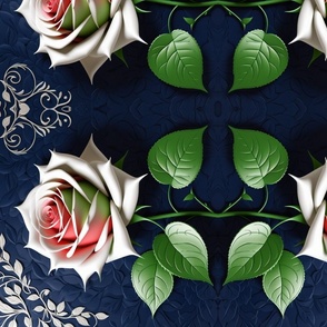 Faux Velvet Look Rose Wallpaper