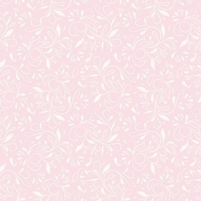 Floral Twists Off-White on Light Pink Small