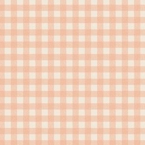 (Small) Gingham Textured - Soft Peach Blush Pink