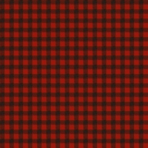 Micro Rustic Gingham | Lumberjack Red & Primitive Black | Quilting | Antique Halloween