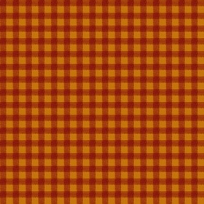 Micro Rustic Gingham | Lumberjack Red & Harvest Gold Yellow | Quilting | Antique Halloween