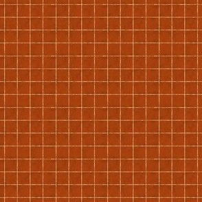 Micro Rustic Weathered Grid | Pumpkin Spice Orange | Quilting | Antique Halloween