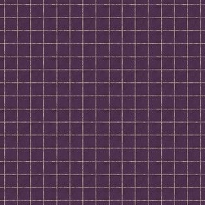 Micro Rustic Weathered Grid | Purple | Quilting | Antique Halloween