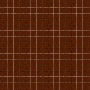 Micro Rustic Weathered Grid | Warm Brown | Quilting | Antique Halloween