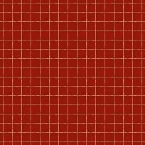 Micro Rustic Weathered Grid | Lumberjack Red | Quilting | Antique Halloween
