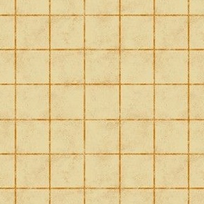 1 inch Rustic Weathered Grid | Butter Cream | Antique Halloween