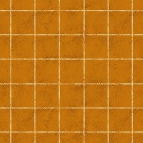 1 inch Rustic Weathered Grid | Harvest Gold Yellow | Antique Halloween