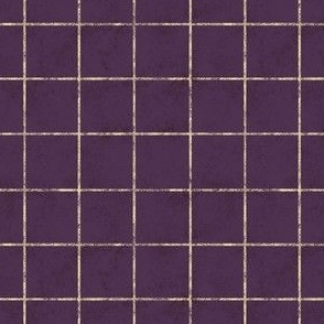 1 inch Rustic Weathered Grid | Purple | Antique Halloween