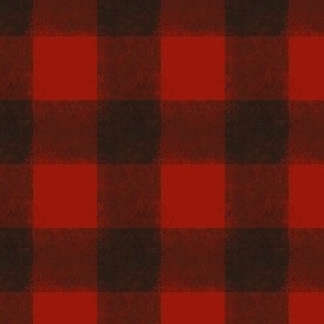 Large Rustic Gingham Buffalo Plaid | Lumberjack Red & Primitive Black | Antique Halloween