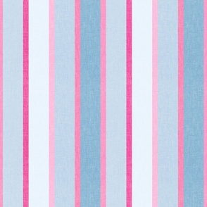 Textured hickory stripes in gradient bright pastel pink blue hues / nursery playroom / pinstripe