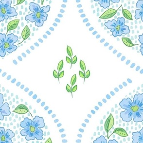 Tara Floral Medallion (large scale) - Blue