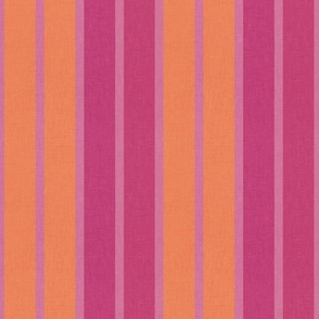 Maximalist bold awning stripes / hickory / pinstripe / bright vivid summer fall autumn / clashing colors pink orange sunset sunrise tequila